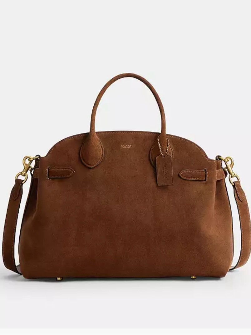 Coach Chestnut Brown Suede Satchel. Bag Charm And Dust Bag Included. No Strap.